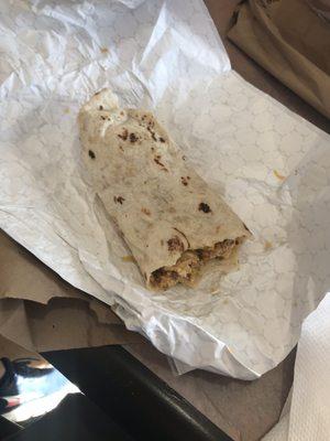 Chorizo and egg burrito