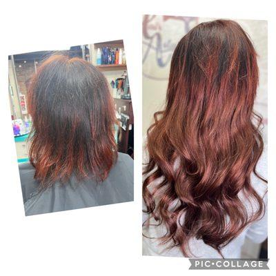 Dramatic 18.5 extensions before and after