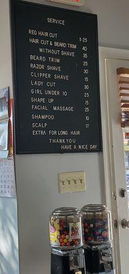 Menu Board Nov, 2023 [Diane's Barber Shop]