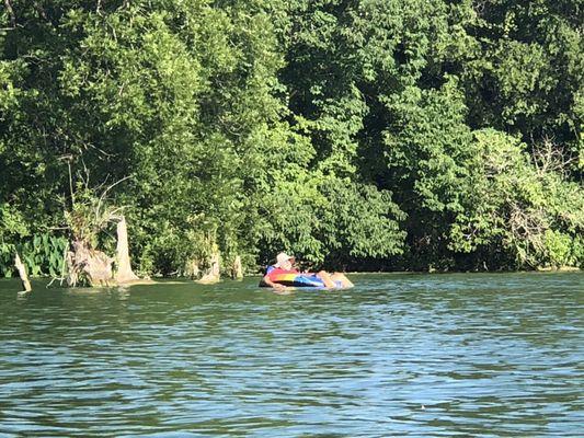 Floating in the river