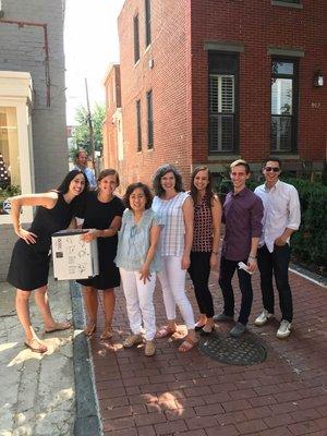 Angela and her regulars gathered in front of Red Valet Cleaners to witness the Total Solar Eclipse together :)