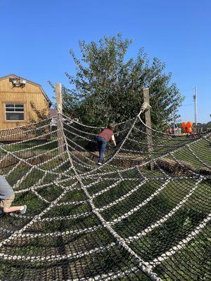 The "giant spider web climb".