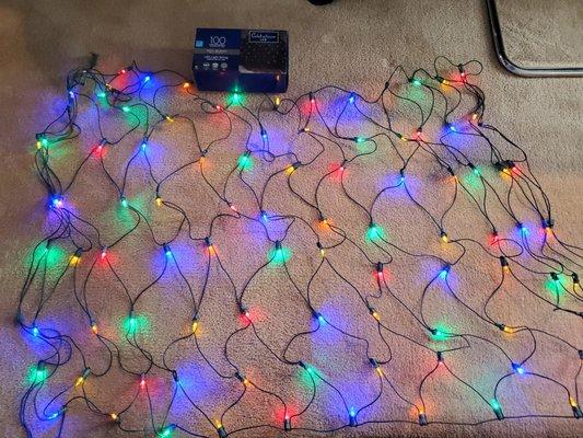 LED Net lights from local Great Lakes Ace Hardware Store.  12/8/2021