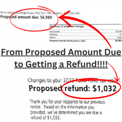 What a great day for one of our clients! Client went from owing money to the IRS to getting money from the IRS!!!!!