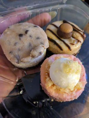 Cookie dough, wedding cake, and buckeye cheesecake bites