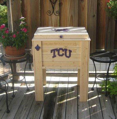 One version of our Licensed Collegiate Coolers.  We also make coolers branded for corporations.