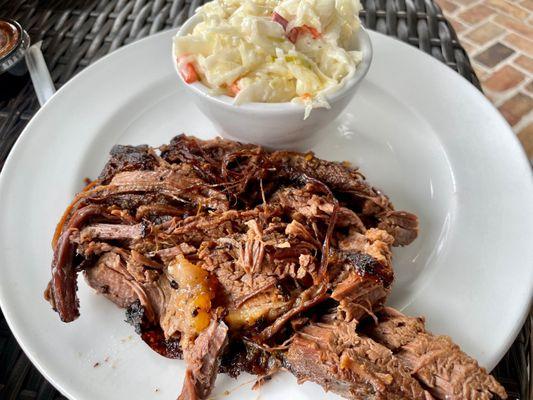 1/2 pound brisket and 8oz Coleslaw