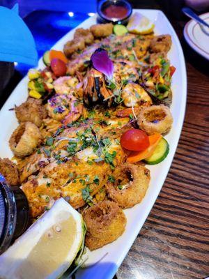 Grilled seafood platter