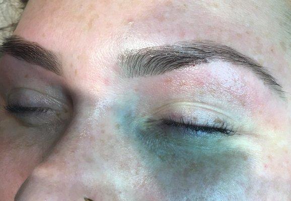 Brow wax and tint