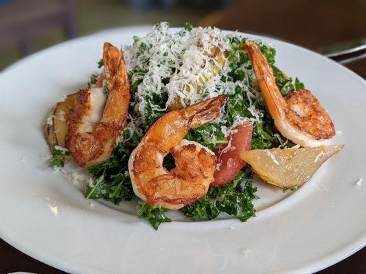 Kale salad with shrimp