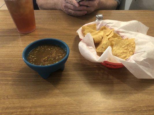 The chips and salsa was super yummy