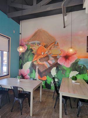 Interior Mural in the tiny dining space