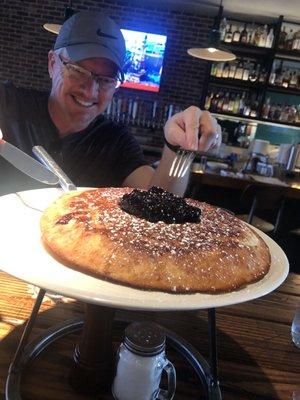 1 blueberry pancake- pizza size