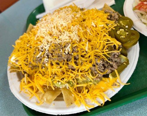 Supreme Nachos with ground beef