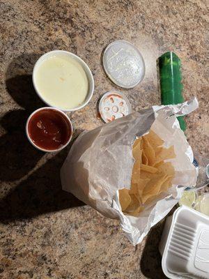 Take Out   Chips & Cheese Dip. Small Salsa