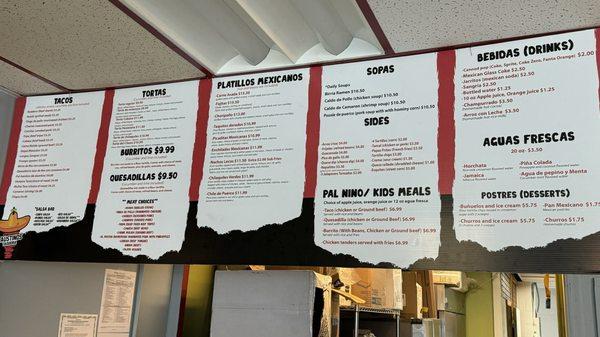 Menu board.