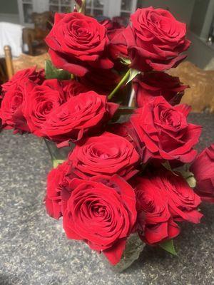 Red roses that were used in the stand up spread