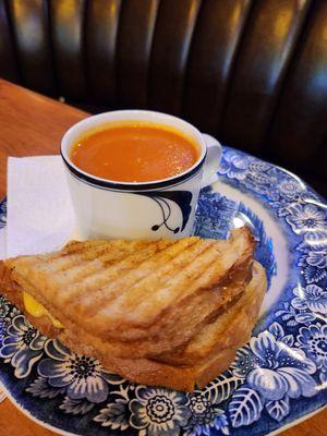 The kids favorite grilled cheese and tomato soup!