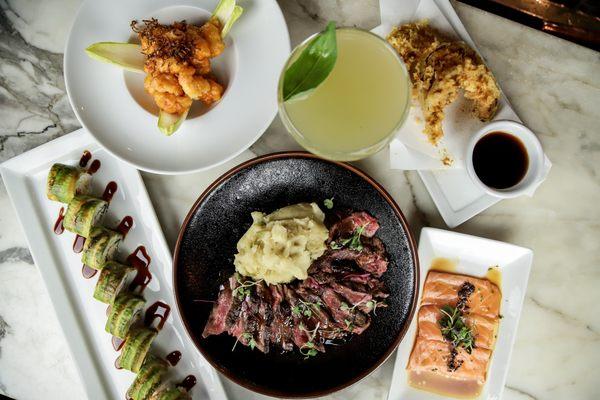 Filet, Washington Sunset Roll, Salmon Truffle Sashimi, Pumpkin Tempura, Rock Shrimp Tempura