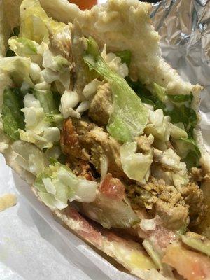 Chicken shawarma pita