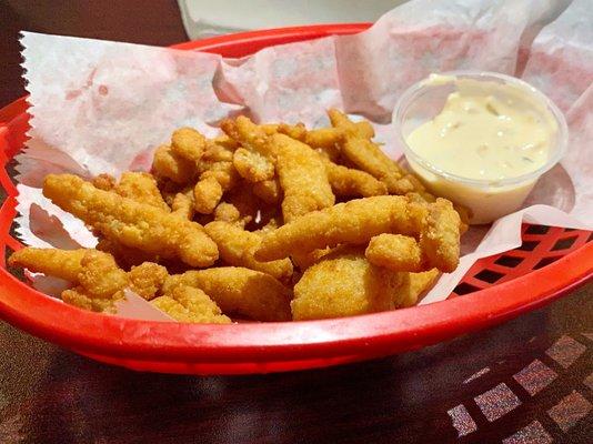 Breaded Clam Strips with tartar sauce