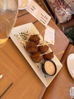 Crab and lobster beignets