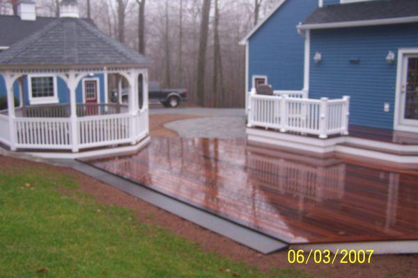 Ipe deck with gazebo and patio