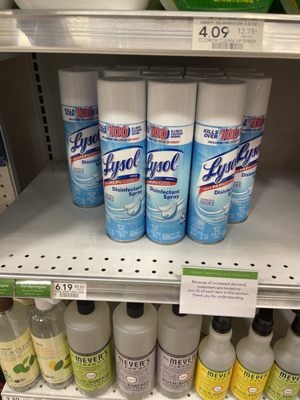 My local Publix has Lysol. I haven't been able to find or buy any in over a year