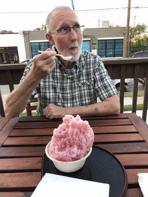 Loving the shaved ice on a hot Dallas evening!