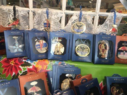 Christmas ornaments with Kennebunkport on it.