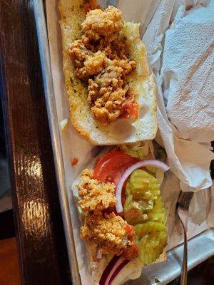 Fried oyster poboy