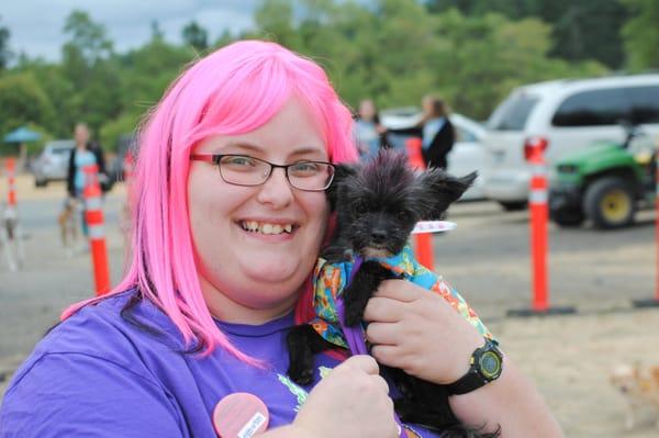 Staff turned out in pink accessories, representing that we reached zero euthanasia for adoptable cats in 2015. Me-wow!