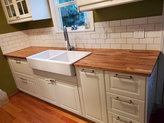 Refinish wood countertops