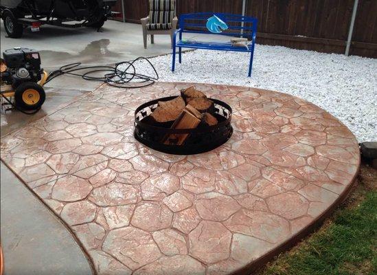 Fire pit, random stone stamp