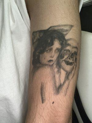 1 year healed Clara Bow tattoo