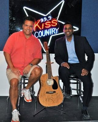 Dr. Srini and patient KENNY WALKER (DJ-99.9 KISS Country)