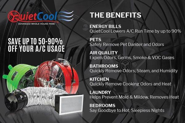 Save up to $350.00 on a new quiet cool whole house fan system!  Mention you saw this on Yelp!