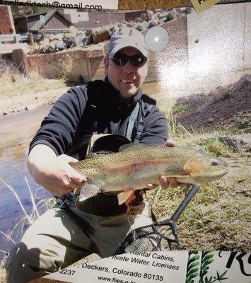 Snap shot of trout and the guy who got-'em on the Platte.