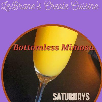 Saturdays brings Bottomless Mimosa