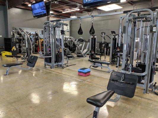 Exercise Equipment and Interior of 24 hour access Drop Zone Fitness Gym in Missouri City, Texas