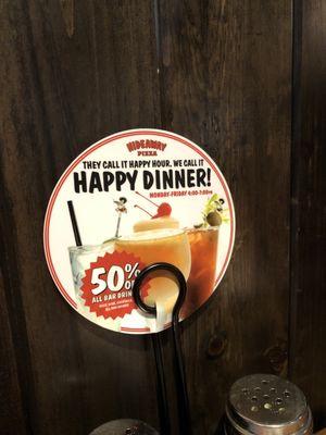 Happy hour 50% off Drink 4-7pm