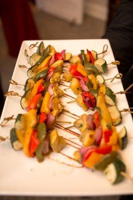 Roasted vegetable skewers