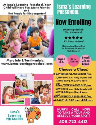 Isma's Learning Center Preschool