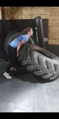 Firts time flipping tires. Its a full body exercise requiring you to use everything to make it happen.