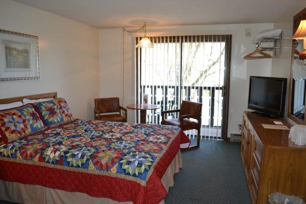 Balcony Rooms now available with one KING bed & 32" flat screen tv