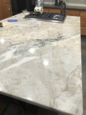 Quartzite island counter