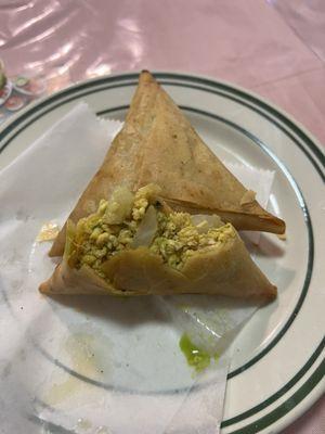 Special Chicken Samosa (2pc)  Literally the best chicken samosa I've ever had in the last 20 years !!!