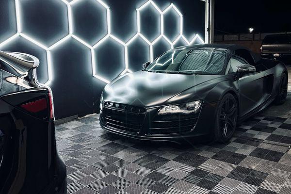 Audi R8 V10 wrapped in Satin Black