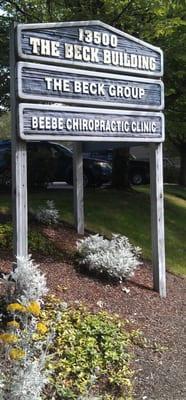 Beebe Chiropractic sign, visible from SW 72nd Ave. Welcome!