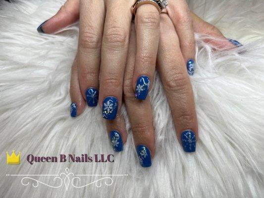 Hard Gel Fill with snowflake design